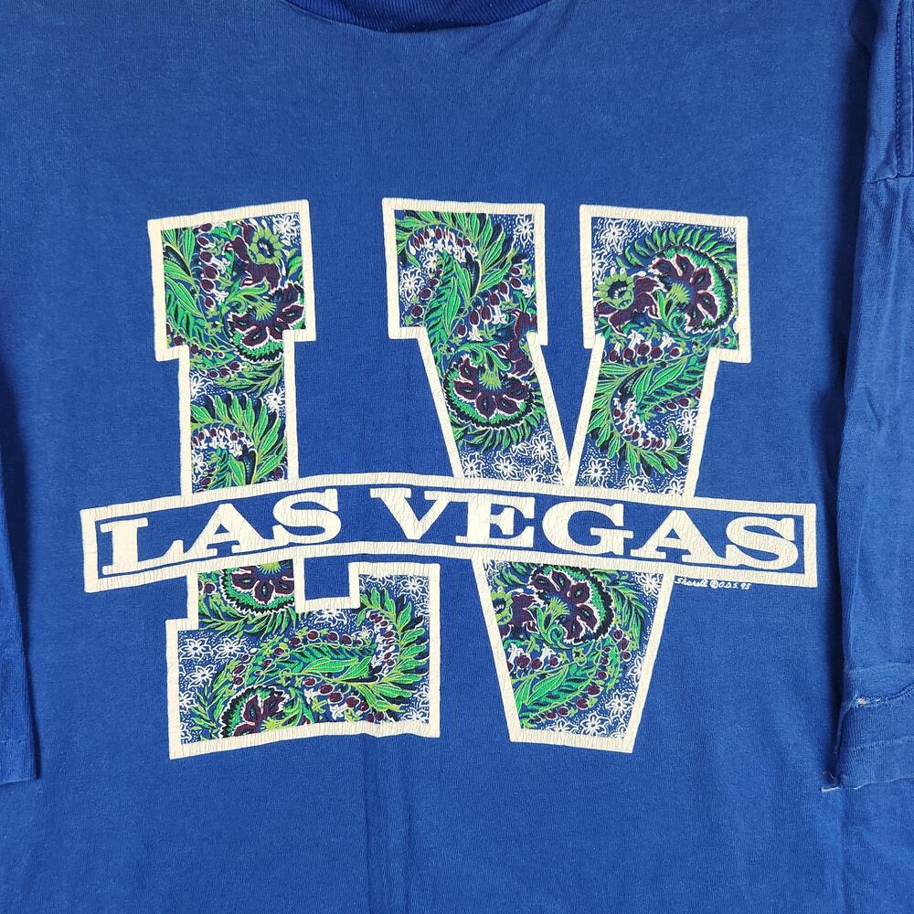 Vintage Las Vegas Shirt Mens 2XL Blue Reatta LV Graphic Made In USA 90s Single